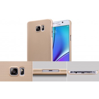Galaxy Note 5 dėklas auksinis "Nillkin" Frosted Shield + plėvelė